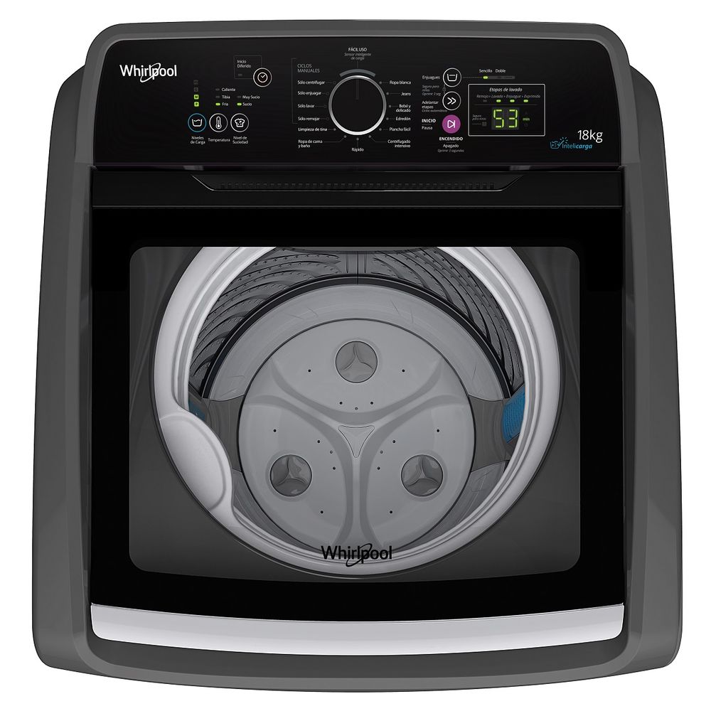 Lavadora Whirlpool automatica de 18kg Gris Compra Cierta Compra Cierta